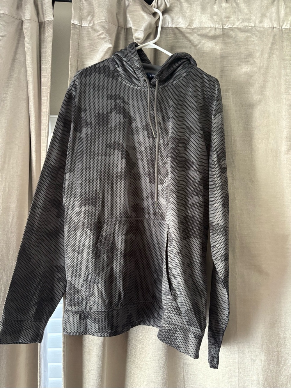 Sport-Tek Men's Hooded Lightweight Shirt Jacket - Charcoal Camo